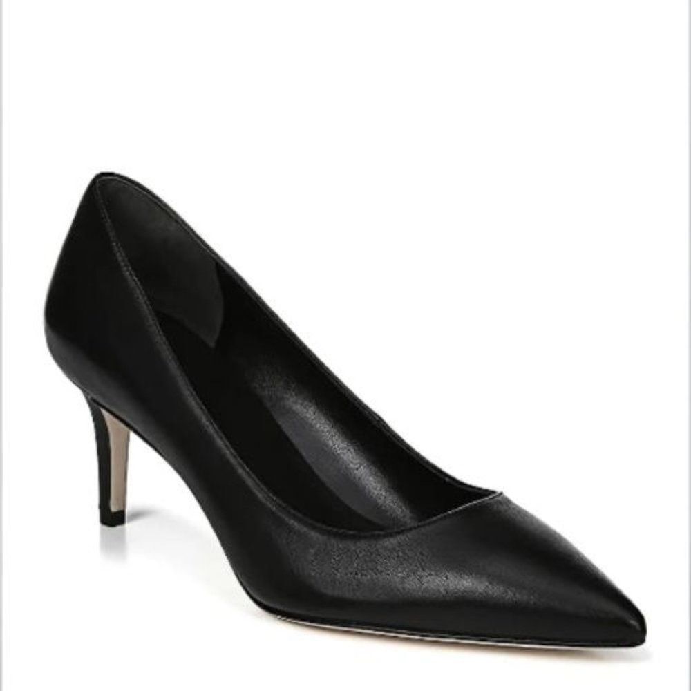 NIB Via Spiga Gya Pointed Toe Black Leather Pump | 8 - Picture 2 of 7